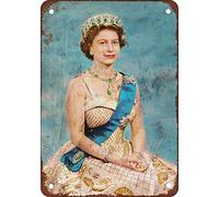 Lotusworld 1954 Queen Elizabeth II Plaque en métal vintage 20,3 x 30,5 cm