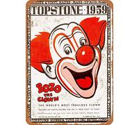 Lotusworld Bozo The Clown Pub Plaque en métal pour décoration d'intérieur 20,3 x 30,5 cm