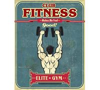 Lotusworld Elite Gym Grande plaque en métal Style vintage 20,3 x 30,5 cm