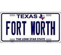 Lotusworld Fort Worth Texas LP-9371 Plaque d'immatriculation en métal 20,3 x 30,5 cm