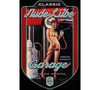 Lotusworld Lube Garage Pin up Girl Plaque en métal en forme d'arche 20,3 x 30,5 cm