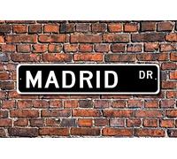 Lotusworld Madrid Panneau de Rue en métal 10,2 x 40,6 cm