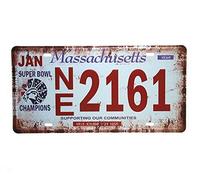 Lotusworld Massachusetts NE2161 Plaque d'immatriculation vintage en métal 20,3 x 30,5 cm
