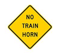 Lotusworld Panneau d'avertissement en métal « No Train Horn » 30 x 30 cm