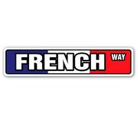 Lotusworld Panneau de Rue en métal Motif Drapeau français 10,2 x 40,6 cm