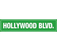Lotusworld Panneau de signalisation de Rue Hollywood BLVD. Plaque de signalisation en étain 10,2 x 40,6 cm