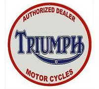 Lotusworld Panneau de signalisation Rond Triumph Motorcycle Dealer 30,5 x 30,5 cm