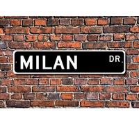 Lotusworld Panneau Milan Cadeau de Milan Visitor Souvenir Italie Ville Européenne Milan Panneau Nain 10,2 x 40,6 cm