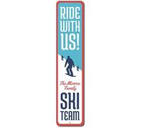 Lotusworld Plaque de Rue en métal avec Inscription « Ride with Us » Personnalisable 10,2 x 40,6 cm