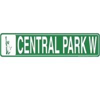 Lotusworld Plaque de Rue en métal en Relief Motif Central Park W 10,2 x 40,6 cm