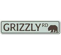 Lotusworld Plaque de Rue en métal Grizzly RD Personnalisable 10,2 x 40,6 cm