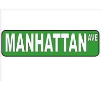 Lotusworld Plaque de rue New York City Reproduction de plaque de rue Manhattan Avenue en métal 10,2 x 40,6 cm