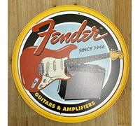 Lotusworld Plaque de rue ronde en métal Fender Guitars & Amplificateurs 30,5 x 30,5 cm