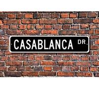 Lotusworld Plaque de signalisation Casablanca Casablanca Casablanca Souvenir Casablanca Casablanca Plaque en étain 10,2 x 40,6 cm