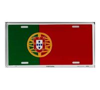 Lotusworld Plaque d'immatriculation en métal Drapeau du Portugal 15,2 x 30,5 cm