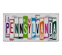Lotusworld Plaque d'immatriculation Style Pennsylvanie 15,2 x 30,5 cm