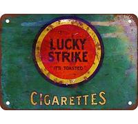 Lotusworld Plaque en métal avec Inscription Lucky Strike Cigarettes Style Vintage 20,3 x 30,5 cm