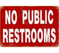 Lotusworld Plaque en métal avec Inscription « No Public Restrooms » 20 x 30 cm