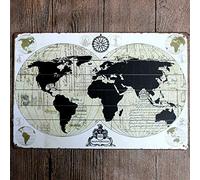 Lotusworld Plaque en métal Carte du Monde 20,3 x 30,5 cm