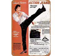 Lotusworld Plaque en métal Chuck Norris Action Jeans Pub Décoration d'intérieur 20,3 x 30,5 cm