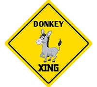 Lotusworld Plaque en métal Humoristique avec Inscription en Anglais « Donkey Crossing » 30,5 x 30,5 cm
