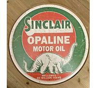 Lotusworld Plaque en métal Ronde en étain Motif Sinclair Opaline 30,5 x 30,5 cm