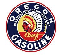 Lotusworld Plaque en métal Style Vintage Oregon Gasoline 30,5 x 30,5 cm