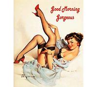 Lotusworld Plaque en métal Vintage Inscription Good Morning Pinup 20 x 30 cm