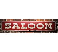 Lotusworld Plaque en métal Vintage Inscription Old Time Saloon 10 x 40 cm