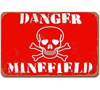 Lotusworld Plaque métallique décorative en métal Danger Minefield 20,3 x 30,5 cm