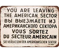 Lotusworld Plaque murale vintage en métal 1962 Checkpoint Charlie Berlin 20,3 x 30,5 cm