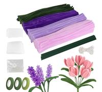 Lotvic Cure Pipes, Fil Chenille, Chenille Loisir Creatif, Pipe Cleaners, Ruban Floral Chenille Stems Pipecleaners pour Bouquets, avec Adhésif, Fil Floral, Ruban, Perles, Support, Tulipe DIY