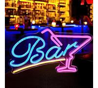 Lotvic Enseigne Lumineuse Cocktail, Neon LED Deco Bar, Enseigne Lumineuse Bar, Enseigne Lumineuse au Néon LED, Décoration Neon Murale, LED Néon Signe Veilleuse pour Mur Fête Décor Bar Chambre Mariage