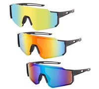 Lotvic Lunette de Cyclisme Polarisées, 3 PCS Lunettes de Vélo, Lunette Velo Route, Lunettes de Cyclisme Polarisées, Protection UV400, pour Course à Pied, Cyclisme, Pêche, Beachvolleyball