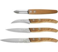 Lou Laguiole 497511NT01KK4 Forest Set mit 4 Messern, Edelstahl, Naturholz, 22 x 13 x 2 cm