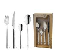 LOU LAGUIOLE - Coffret 24 couverts de table pour 6 personnes - Alliance - Acier inoxdydable 18/0, Finition brillante - Epaisseur 4 mm - Inox