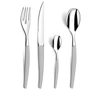 Lou Laguiole Ensemble de coutellerie 24 pcs Jet Satiné Argenté