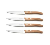 LOU LAGUIOLE Forest 4 couteaux de cuisine, Acier 13C, Bois Naturel | Set de 4 couteaux de cuisine Couteau Office, Lame acier Inox 13 C, Manche bois naturel, Compatible lave-vaisselle