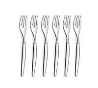 Lou Laguiole – Lot de 6 fourchettes à gâteau Jet – Acier inoxydable 18/0, finition miroir, 140 mm