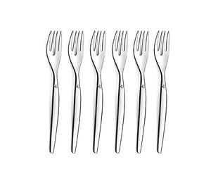 LOU LAGUIOLE Jet Fourchettes gâteau Acier Inox 18/0, Lot de 6, 14 cm, Inox | Lot de 6 fourchettes à gâteau, Acier inoxydable 18/0, Finition Miroir, Longueur 14 mm, Compatible lave-vaisselle