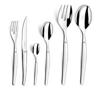 LOU LAGUIOLE Jet Ménagère 50 couverts de table 18/0 Pour 12 personnes, Inox | Ménagère 50 couverts de table pour 12 personnes, Acier inoxydable 18/0, Compatible lave-vaisselle