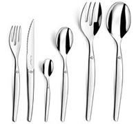 LOU LAGUIOLE - Ménagère 50 couverts de table pour 12 personnes - Jet - Acier inoxydable 18/0, Finition Brillante