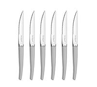 Lou Laguiole Jet Sablé coffret 6 couteaux à steak lame 10 cm, inox sablé | Coffret 6 couteaux steak de table, Lames steak 10 cm, Acier inoxydable, Finition Sablée, Idée cadeau