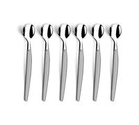 Lou Laguiole Cuillères expresso et moka Jet, Lot x6, Acier inoxydable 18/0, finition sablée, 114 mm