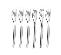 Lou Laguiole - Lot de 6 fourchettes à gâteau Jet - Acier inoxydable 18/0, finition sablée 140 mm