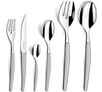 Lou Laguiole – Ménagère 50 pièces Jet Sablé – Acier inoxydable 18/0, finition sablée, gris