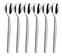 Lou Laguiole – Lot de 6 cuillères glace & long drink Jet – Acier inox 18/0, fini sablé, 185 mm