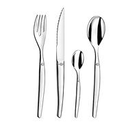 Lou Laguiole - Coffret 16 couverts Jet 5084 - Acier inoxydable 18/0, finition miroir, gris