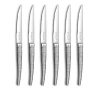 Lou Laguiole – Set de 6 couteaux à steak Jet – Acier inoxydable 18/0, finition Textil 224 mm