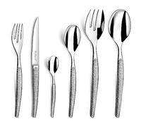 Lou Laguiole Jet Textil Ménagère 50 pièces couteaux steak